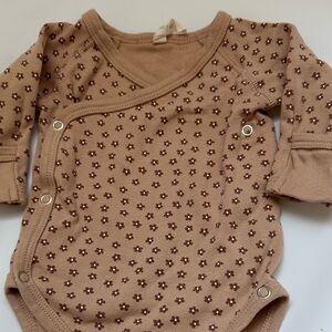 Quincy Mae Brown Floral Baby Onesie